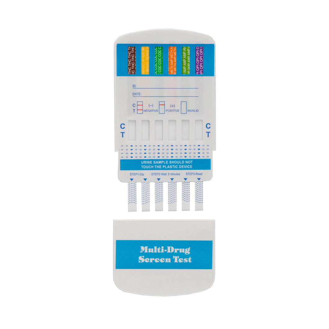6 Drug NicoTests® Instant Test Kits - Marijuana (THC), COC, OPI 2000, AMP, mAMPH, BZO - Urine Tests